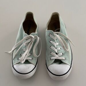 8 Converse All Star Light Green Sneakers with White Accents